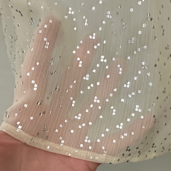 The Limited Cream Sheer Blouse with Button Detail - Picture 2 of 4